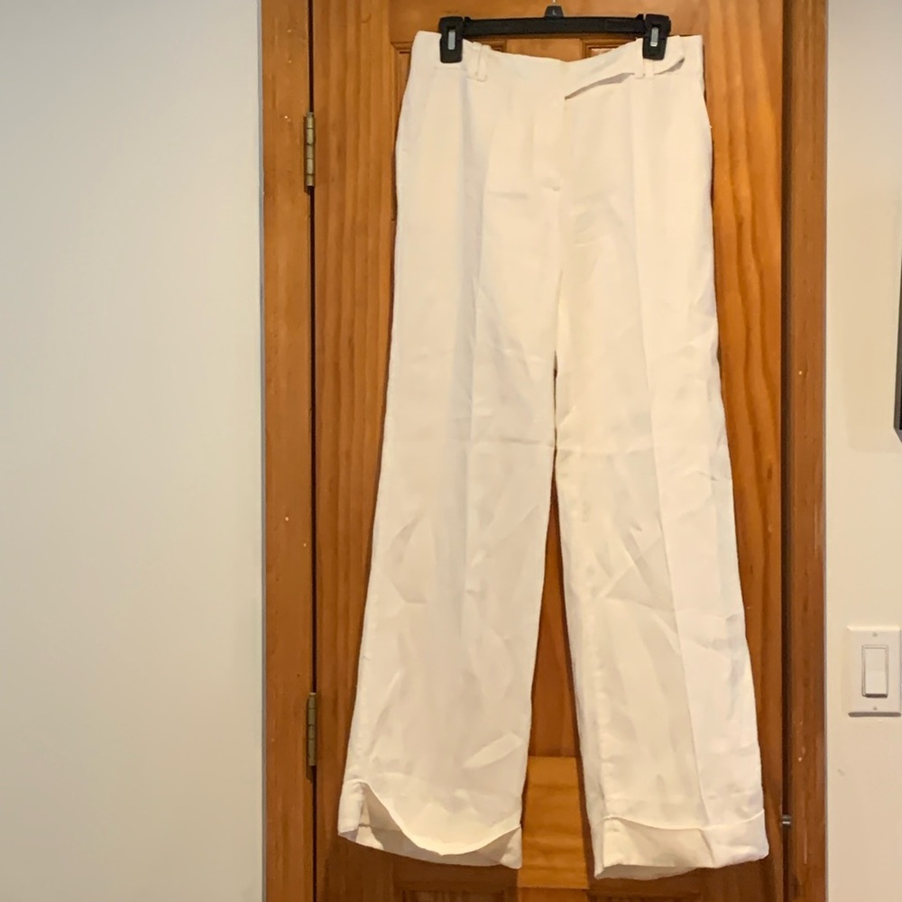 ZARA Linen like blend Ramie Cream Trousers